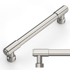 Amerdeco 10 Pack Brushed Satin Nickel Cabinet Pulls 5 Inch(128mm) Hole Center Drawer Pulls Cabinet Hardware Kitchen Cabinet Handles for Bathroom ZH0075