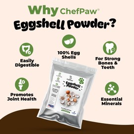 Innovet x ChefPaw Eggshell Powder for Dogs – Natural Calcium Supplement for Bone Health, Joint Support, & Digestive Health – 100% Powderized - Safe for Homemade and Raw Dog Food Diets – 8oz