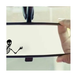 JANES 3pcs Waving Skeleton Decal, Size 2x1.5 UV DTF Transfer Car Mirror Decal, Funny Skeleton Rearview Mirror Sticker, Sarcastic Car Mirrors Stickers, Car Decals for Women Men, Car Decals for Trucks