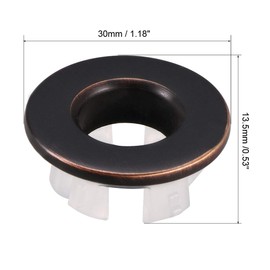 uxcell Sink Basin Trim Overflow Cover Copper Insert in Hole Round Caps,Bronze Black,3Pcs