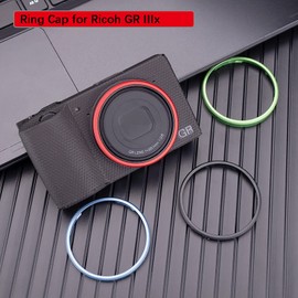 JJC GN-2 Aluminium Alloy Ring Cap, Anti-Lost Spare Accent Ring for Ricoh GRIIIx GR3x GR IIIx HDF Camera, Replaces Ricoh GN-2 Ring Cap - Red