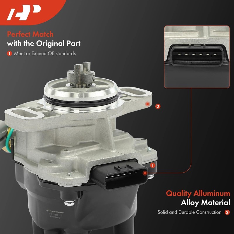 A-Premium Ignition Distributor with Cap and Rotor Compatible with Nissan