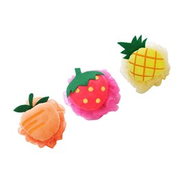 Healeved 6pcs Cartoon Fruit Shaped Bath Strawberry Mesh Shower Sponge for Exfoliating Soft Bathing for Women Men and Boy Girl Random Style