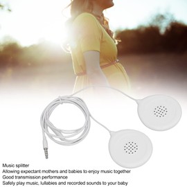 Baby Belly Headphones, Prenatal Abdominal Headphones, Prenatal Abdominal Speakers, Music Splitter, 12 Stickers, Pregnancy Headphones for Women, Mother, White