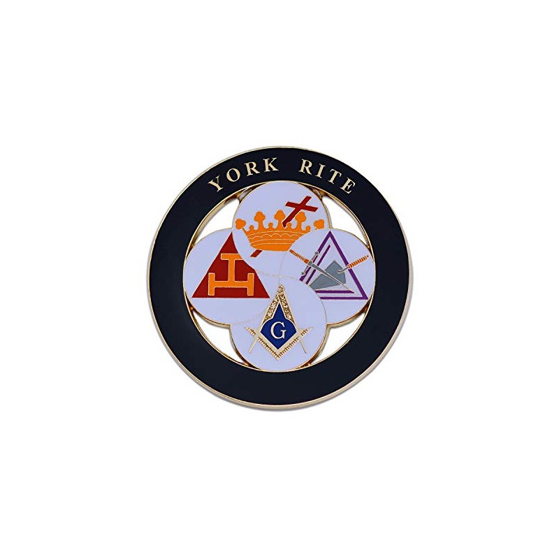 York Rite Royal Arch Templar Cryptic Council Round Black Masonic