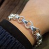 12mm White Gold Filled Patterned Belcher Bracelet (8)