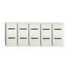 Euro Rocker Marine Switch Cover White with 2 Blue Lenses,