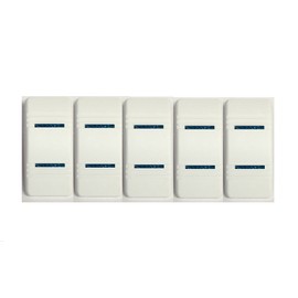 Euro Rocker Marine Switch Cover White with 2 Blue Lenses, 5 Pack