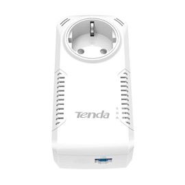 Tenda P1001P KIT AV1000 Gigabit Powerline Adapter Kit with AC Pass Through (Gigabit LAN Ports, HomePlug AV2, QoS, Compatible with Adapters from Other Brands, Set of 2)