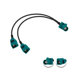 Vecys Fakra Z Cable Fakra Z Male to Dual Fakra Z Female Splitter Coaxial Cable 12 in / 30 cm Fakra Z Splitter Coaxial Cable RG174 V-Type for Car Stereo GPS Navigation