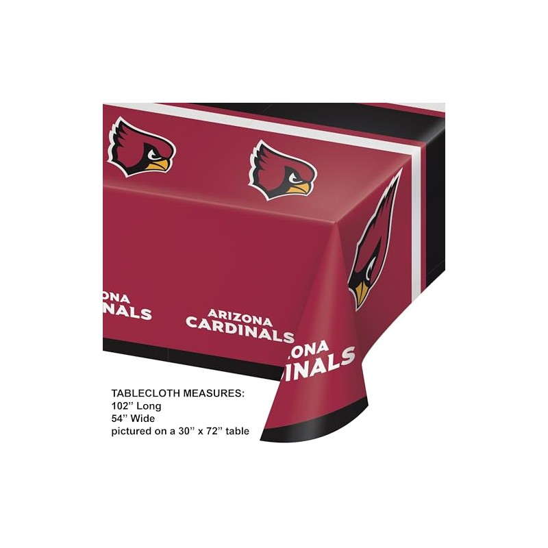 Trendware Arizona Cardinals Plastic Tablecloths, 3 ct