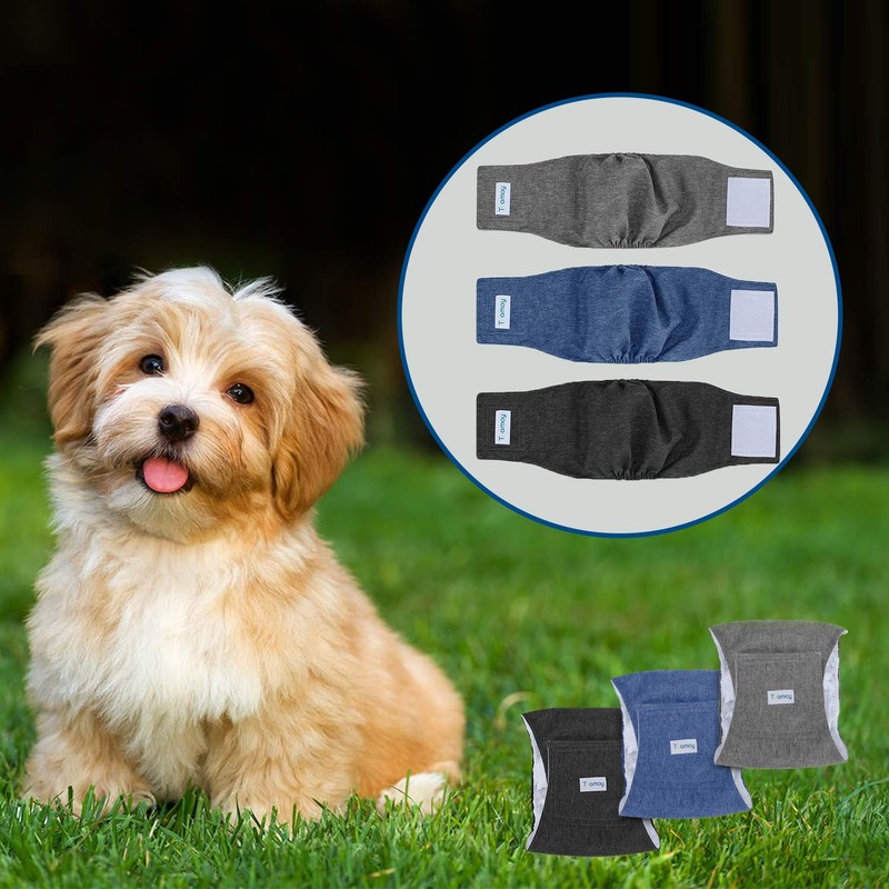 Teamoy Dog Manners Belt, Set of 3, Mesh Lining, Waterproof