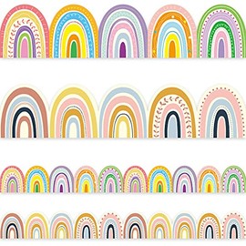 Boho Bulletin Border Trim 36ft Two Sided Rainbow Border for Classroom Back to School Family Party