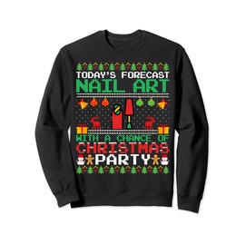 Nail Art Christmas Party Manicurist Nail Technician Xmas Sweatshirt