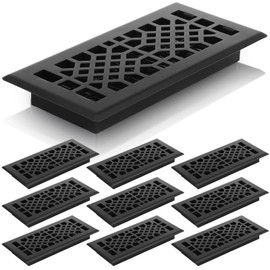 MorningRo MorningRo 10 Pack 4x10 Inches Heavy Duty Walkable Floor Register, Adjustable Airflow, Tool-Free Installation, Decorative Floor Vent Covers for Home and Shopping Mall, Black