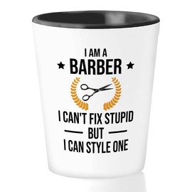 Flairy Land Barber Shot Glass 1.5oz - Barber can style - Hair Cutting Men Comb Salon Scissors Conditioner Blonde Hair Styling