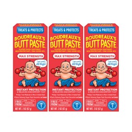 Boudreaux's Butt Paste Maximum Strength Diaper Cream, 2 Ounce (3 Pack)