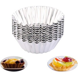 Eonthry 20 Packs Stainless Steel Mini Tart/Pie Pans, 3 Inch Small Tart/Pie Pan Portuguese Tart Baking Mold Mini Tart/Pie Tins for Baking Supplies
