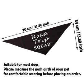 1 Piece Road Trip Squad Funny Dog Bandana Camping Dog Bandana Funny Dog Bandana (Road Trip Squad Black)