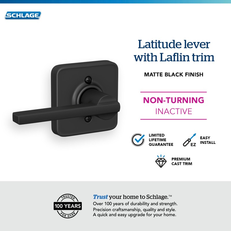 Schlage F170 LAT 622 LFL Latitude Door Lever with Laflin