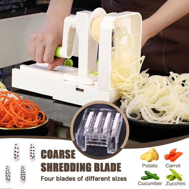 5-Blade Vegetable Spiralizer for Veggie Noodles – Quick Kitchen Slicer