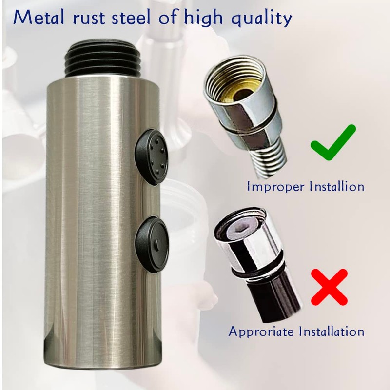 Kitchen Sink Faucet Sprayer Head Attachment, 2 Functions Pull Out