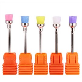 5pcs Nail Polish Grind Drill Clean Brush Heads, Nail Dust Cleaning Brush for Electric Nail Drill Machine Nail Dust Remover Accessory Tool