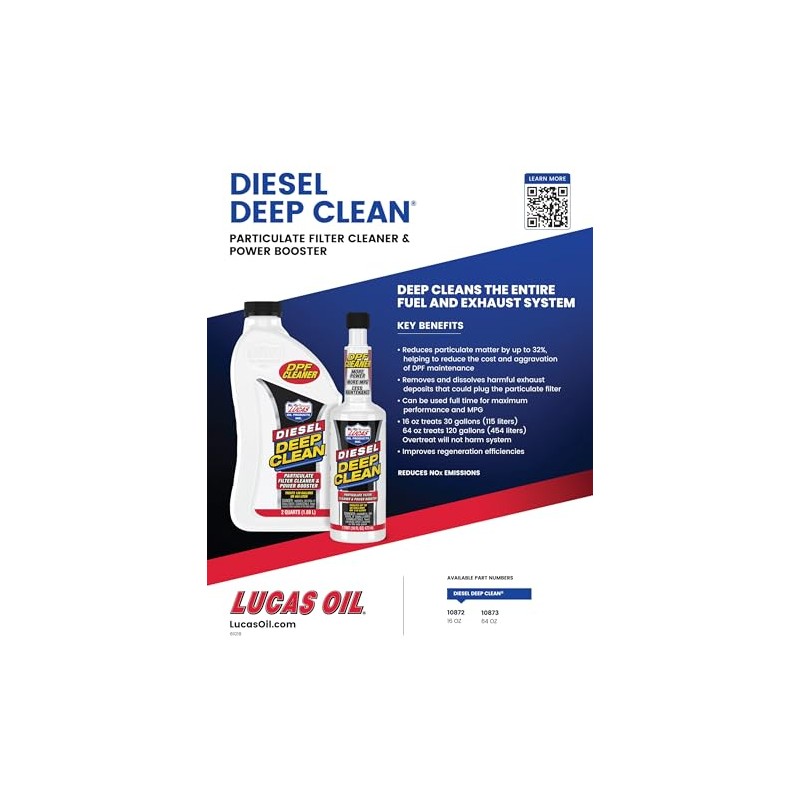 Lucas Oil 10872 Oil Diesel Deep Clean, 16 Ounce