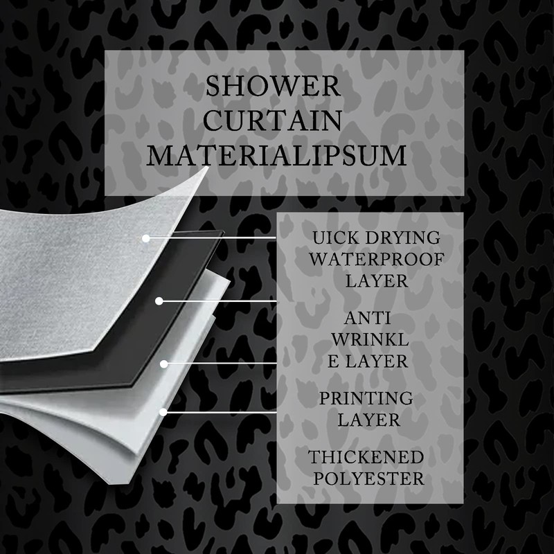 ZTTXL Shower Curtain (72" x 78"), Black Leopard Cheetah Print