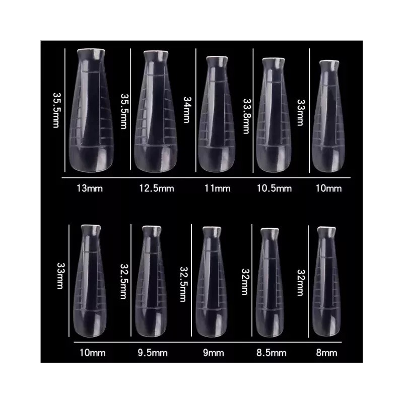 Zeiry nails Tips Dual System Coffin 100 Pzs.