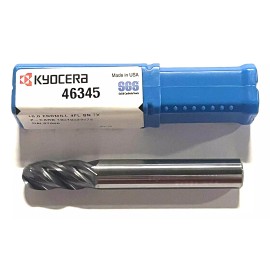 KYOCERA 10mm Carbide Ball Nose End Mill AlTiN Coated 4 Flute USA Made