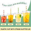 Eupako 12 oz Plastic Cups with Lids 100 Sets Clear
