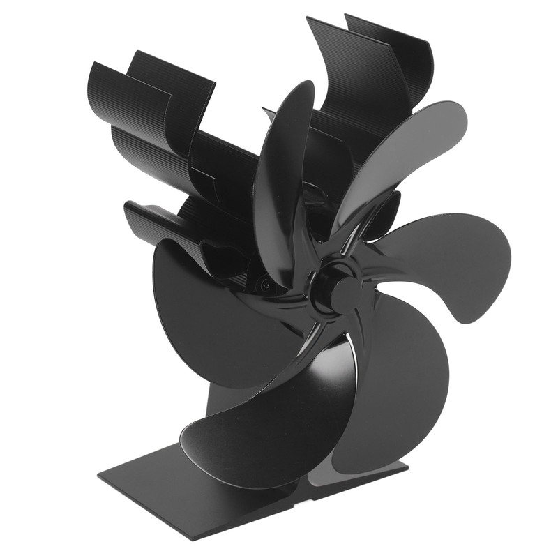 Wood Stove Fan 6 Blades Heat Powered Burning Fireplace Fan