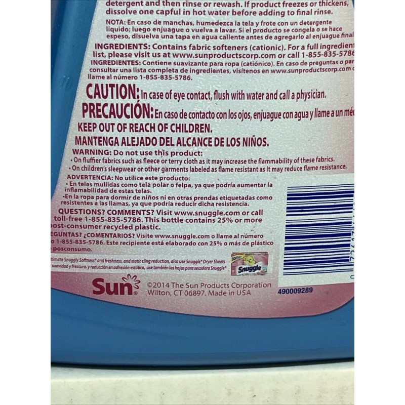 Snuggle Fabric Softener 48 oz Fresh Spring Flowers 60 Loads