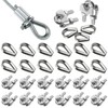 Prmape Pack of 24 Wire Rope Clamps 4 mm, 12