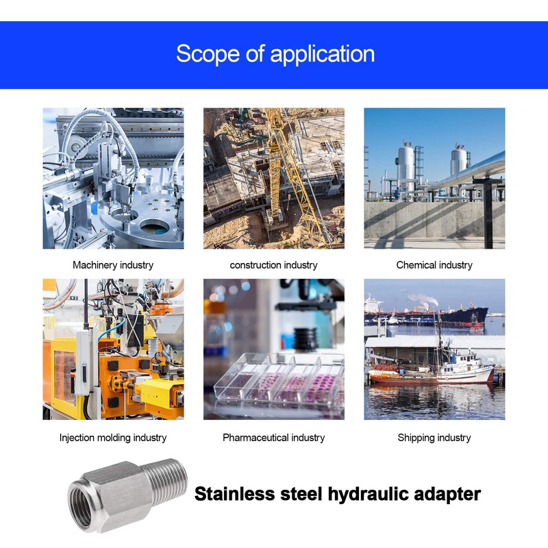 2pcs 1/8NPT to M10x1.0 Pressure Pressure Gauge Reducer Connector Automobile