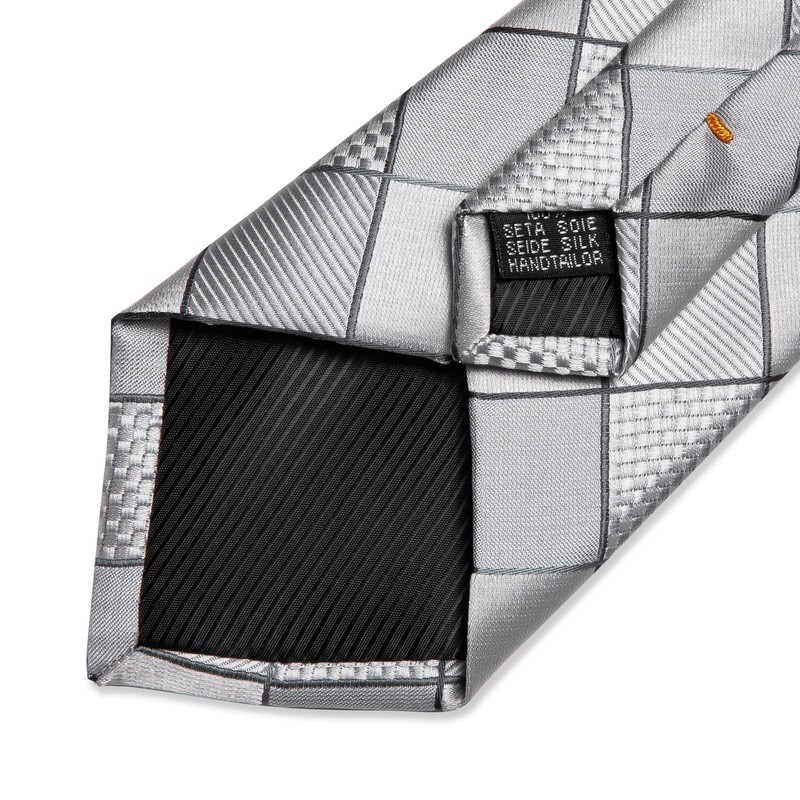 DiBanGu Silk Necktie Wedding Pocket Square Tie Pin Cufflinks Set