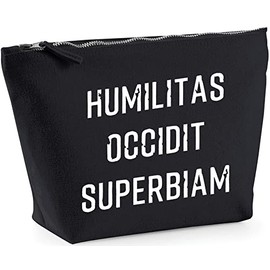 Hippowarehouse Humilitas Occidit Superbiam printed make up cosmetic wash bag 18x19x9cm