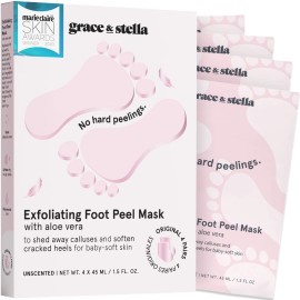 grace & stella Foot Peel Mask 4 Pairs Exfoliating Dry Cracked Feet