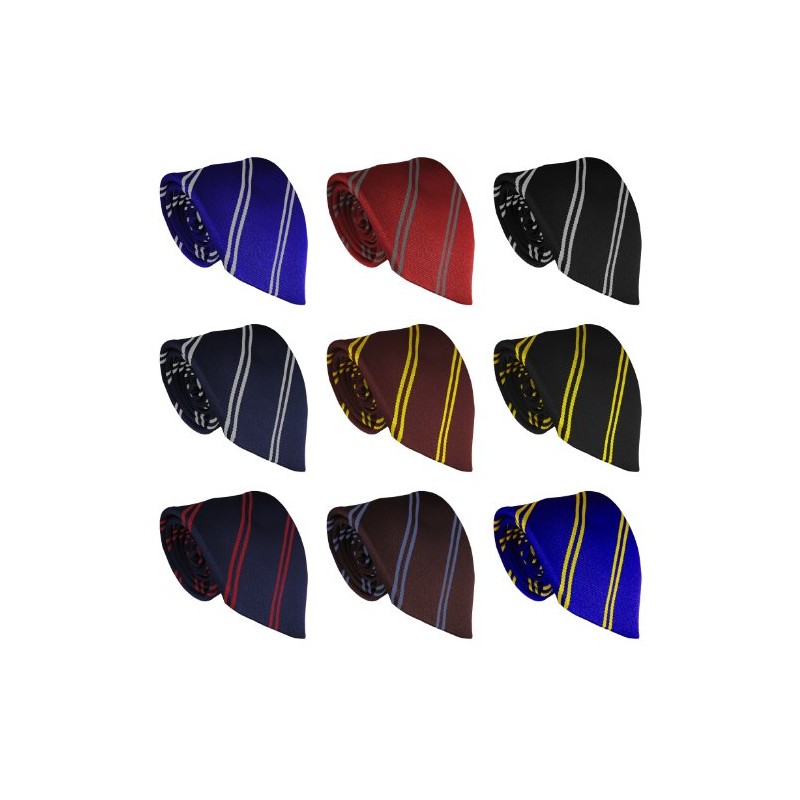 Great British Tie Club School Ties (14 Double Stripe Variations)