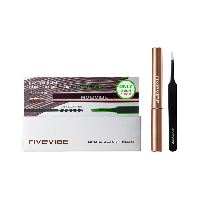FIVE VIBE Extra Slim Curl Up Mascara 2.5g - Brown