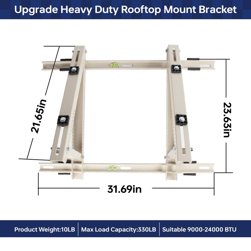 WeCooper Rooftop Mini Split Mount Bracket 9000to24000BTU,Heavy Duty Adjustable Roof