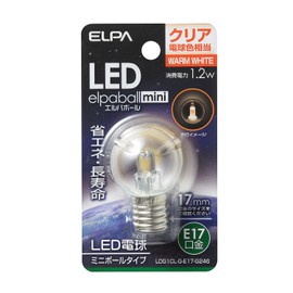エルパ(ELPA) LED電球G30形 電球 照明 E17 1.2W 電球色 屋内用 LDG1CL-G-E17-G246