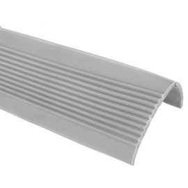 uxcell Stair Nosing, 9.8 ft (2 x 1 Inch) Vinyl Non-Slip Self-Adhesive Staircase Step Edge Protector Waterproof Stair Treads Trim for Outdoor Indoor Floors, Gray