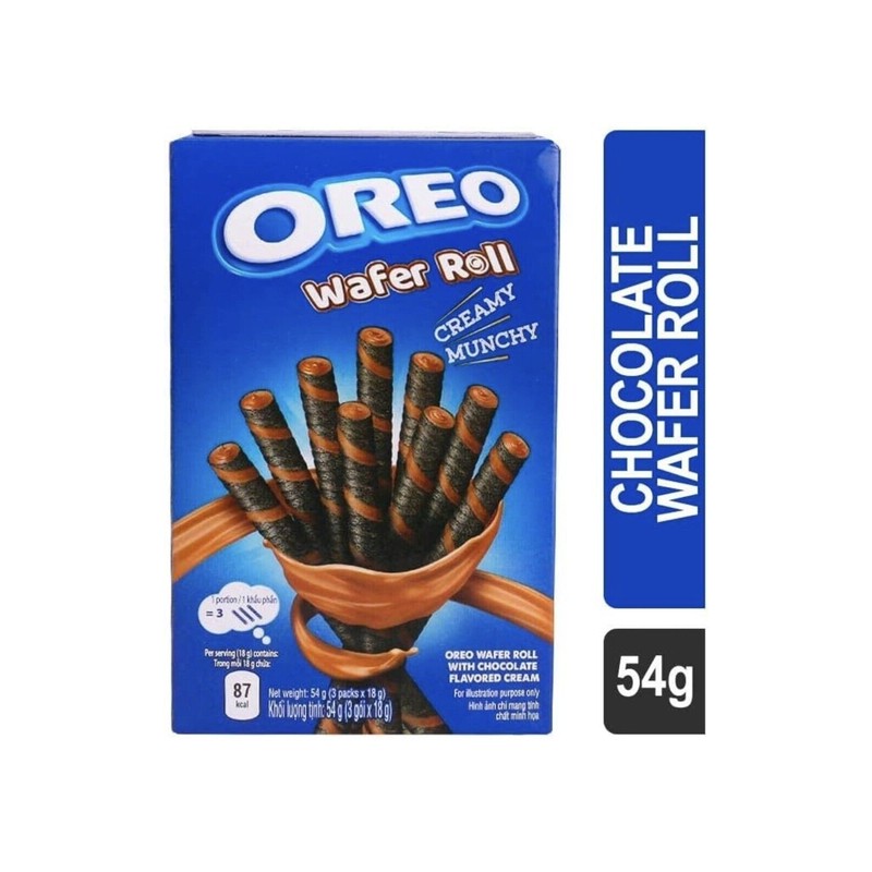 Oreo Wafer Roll Cream Munchy Chocolate size 54G. X 5
