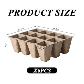 EOWVISN 6 12-Hole Seedling Trays, Seedling Nutrition Cup, Plant Seedling Tray, Degradable Seedling Cup, Gardening Supplies.