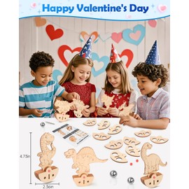 Valentines Day Gifts for Kids Classroom, 21 Packs Dinosaur Party Favors, Building 3D Puzzles Tumbler Toys STEM Kits with Valentines Day Cards School, Birthday Goodie Bag Exchange Gifts for Boys Girls