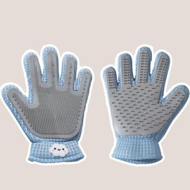 HETHLIO Haustierpflege-Handschuhe 1 Paar, für sanfte Massage und gründliche Pflege Ideal für Katzen und Hunde (Blau)