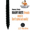 (25) 3/8” X 4” Black Hex Head Lag Wood Screws,