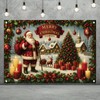 Saoplasa Christmas Backdrop Santa Claus Photography Background Winter Village Scene